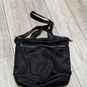 Elegant Black Nylon Shoulder Bag